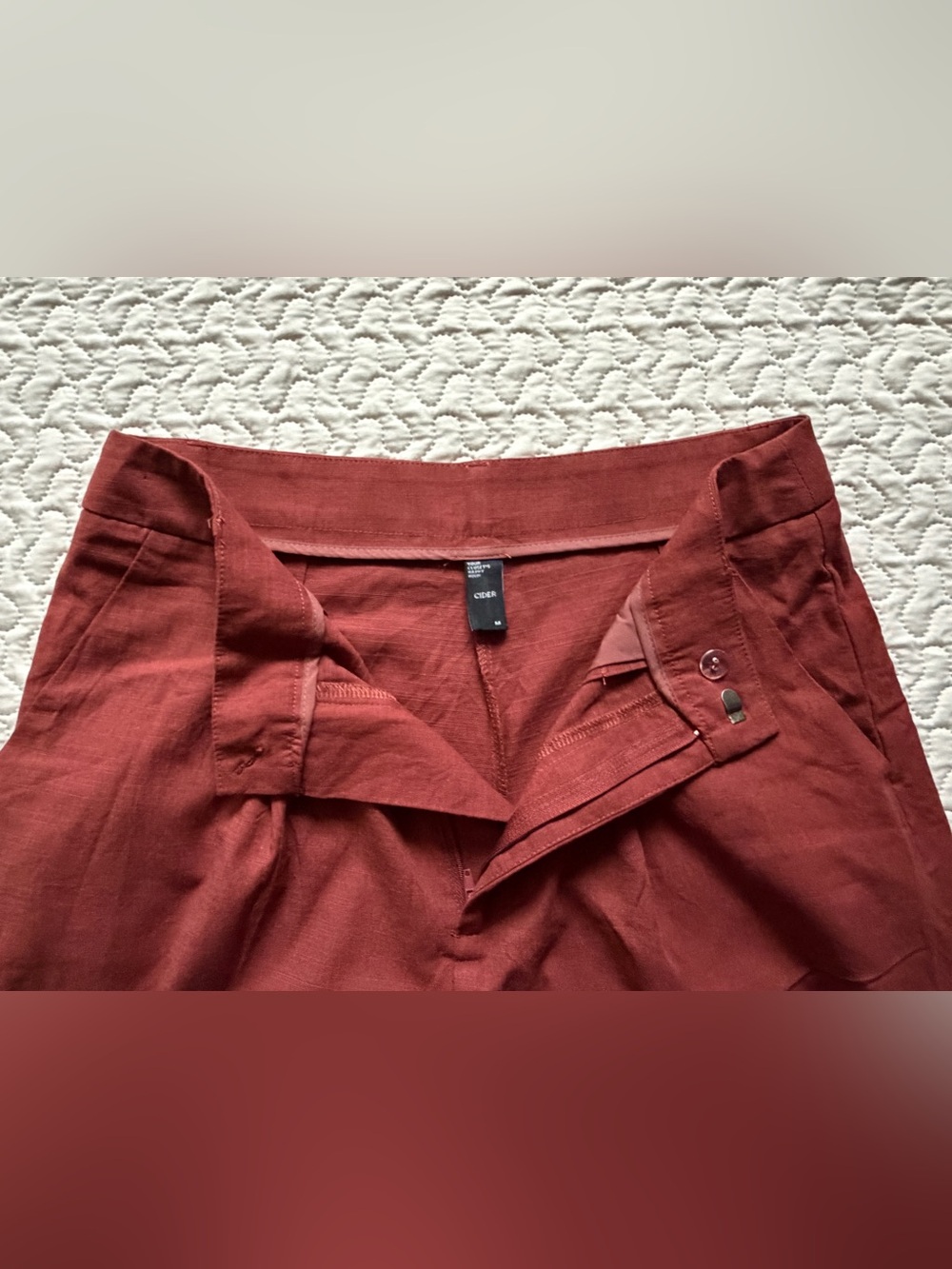 Cider Wide-Leg Medium Lightweight Pants in Deep Maroon - Picture 4 of 9